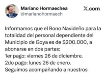 Intendente Hormaechea anunció pago de bono de $200.000 para empleados municipales