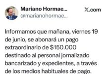 Bono extraordinario de $150.000 para personal jornalizado bancarizado y por expediente