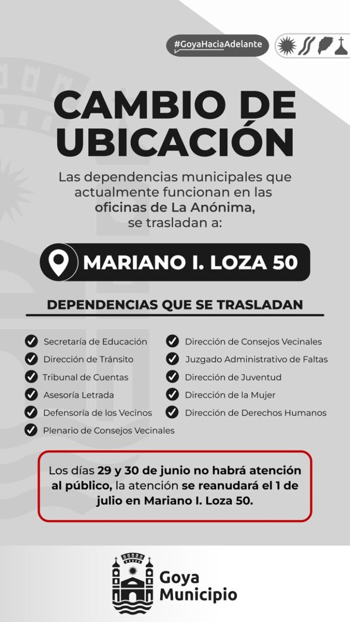 cambio de ubicacion