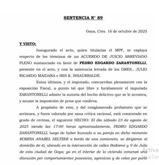 sentencia contra zarantonelli