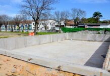 Avanza la construcción de la pileta semiolímpica en el gimnasio escolar