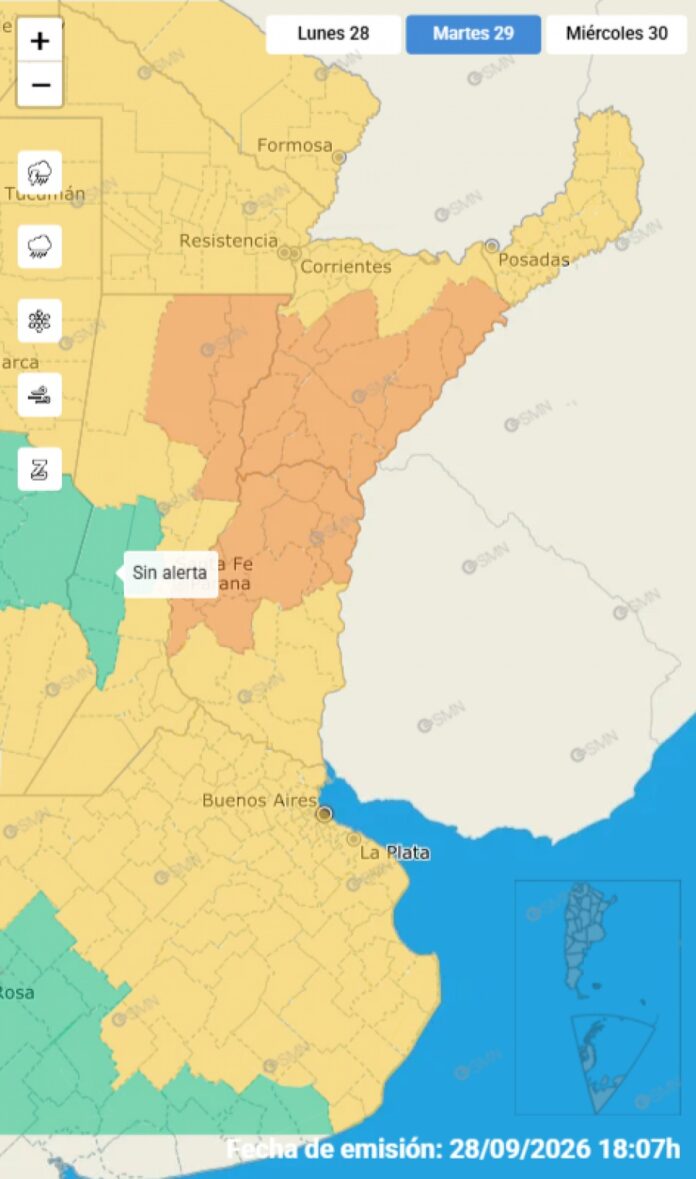 alerta por tornemnta