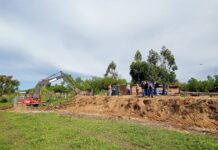 Avanzan trabajos en defensas de la zona del puerto exterior de Goya