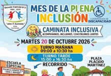 Octubre, mes de la plena inclusión: Escuela Especial N° 2 invita a caminata inclusiva este martes 20
